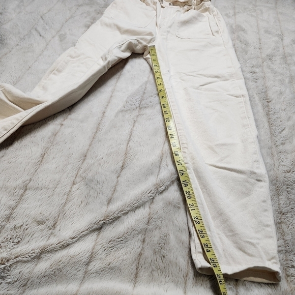 Pants High-waist 100% Cotton Cream color Y2K 90's Size 2 ZARA - Picture 15 of 16